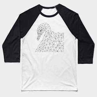 Geometric Black Swan Outline Baseball T-Shirt